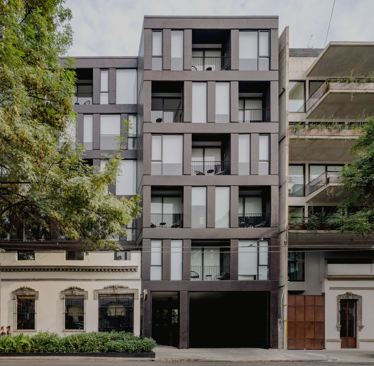 architectural colored concrete building front
